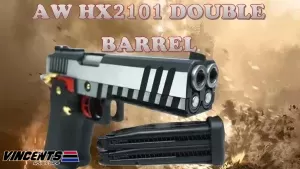 AW Custom HX2101 Double Barrel Hi Capa "1911" Silver Tri Color