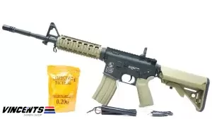Perfection Tactical QL006 DE M4 RIS Two Tone (Black/Tan) “With Free Rifle Case”
